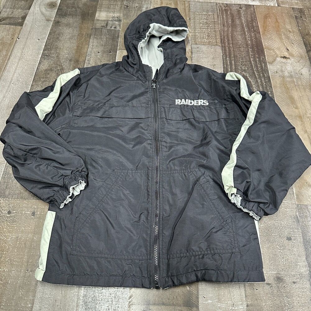 Vintage Nike Oakland Raiders‎ Jacket Youth Medium Los Angeles Reversible 10-12